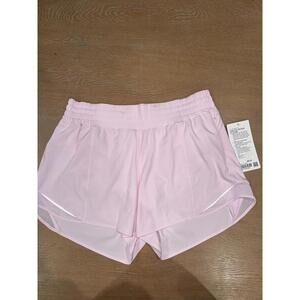 NWT Lululemon Hotty Hot High-Rise Lined Short 4" SIZE 12 Pink Organza